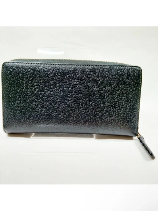 Gucci Agora Web Black Leather Long Zippy Wallet with Red & Green Sherry Line - Picture 3 of 15